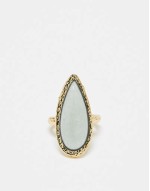 Limited Edition 14k gold plated ring with semi precious stone