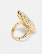 Limited Edition 14k gold plated ring with semi precious stone