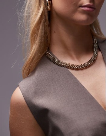 Nox statement necklace in gold tone